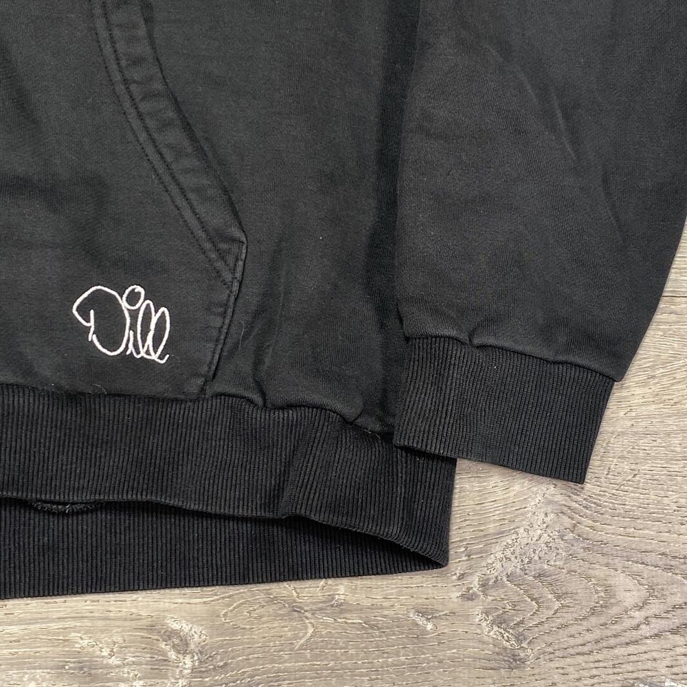Adidas Hoodie Mens Large Black Dill Pullover Skateboarding Trefoil Patch Graphic - Picture 2 of 16